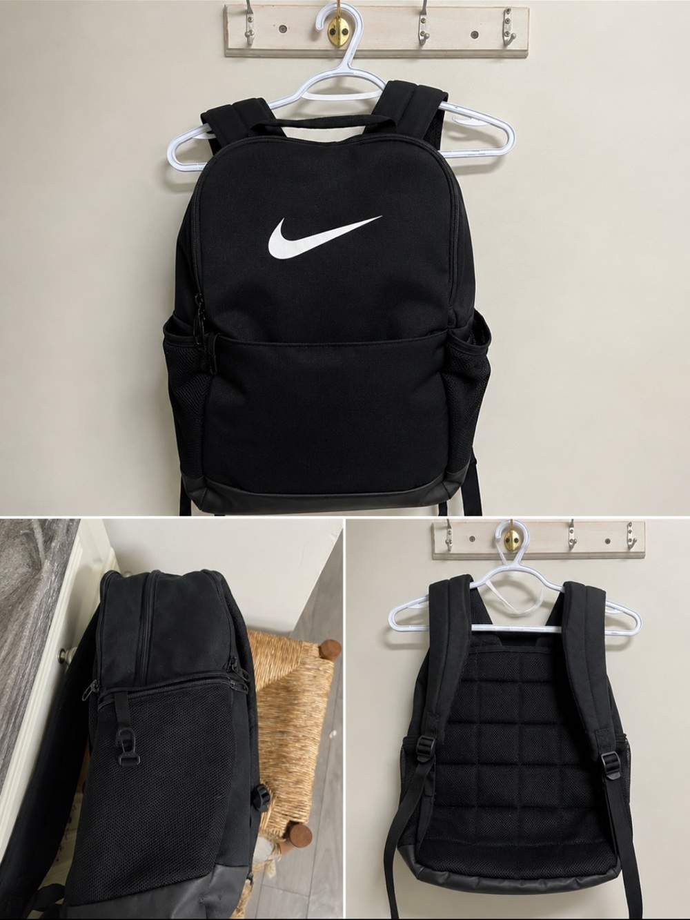 Nike Black Backpack with White Swoosh